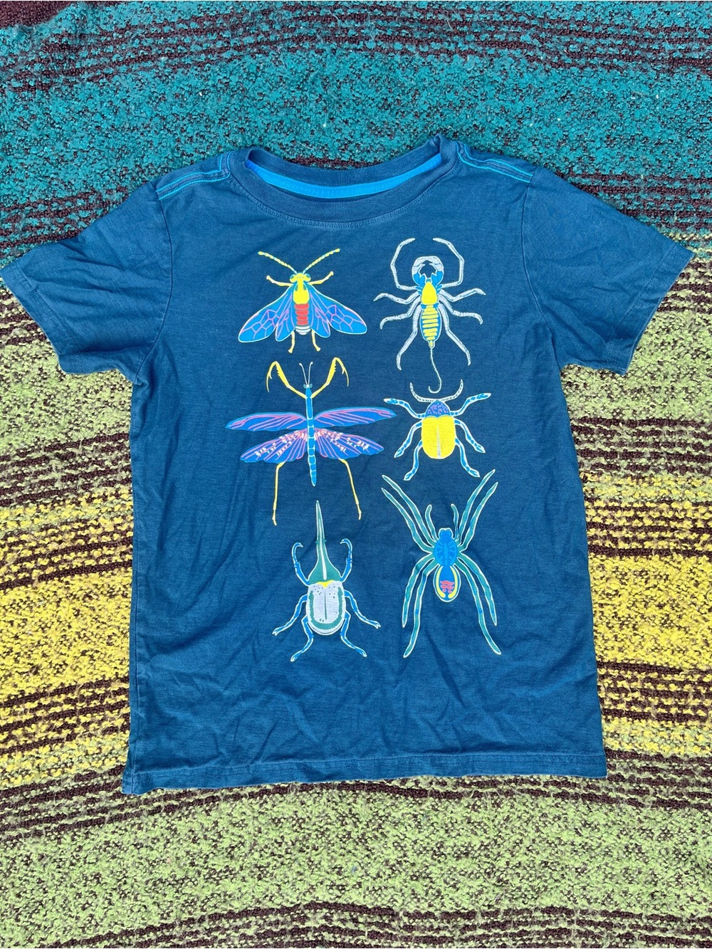 Tea Collection Navy Blue Short Sleeve Insect Graphic Tee